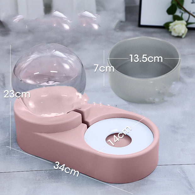 New Bubble Ball Pet Dog Bowls Fountain Cat Food Automatic Feeder 1.8L For Kitten Water Drinking Bowl Feeding Container