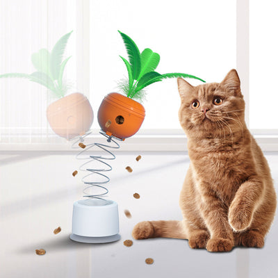 Cat Leaking Food Toy Self-Playing Tumbler Toys Funny Swing Feeder Carrot Kitten Puzzle Interactive Game Exercise Pet Supplies
