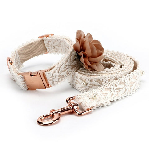 Lace Flower Pet Harness | white lace dog harness 