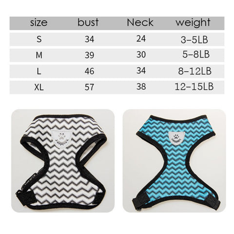 Pet Wave Pattern Traction Reflective Chest Harness