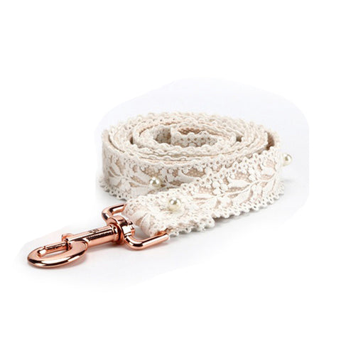 Lace Flower Pet Harness | white lace dog harness 